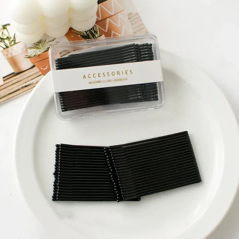 40 PCS Short Black Waved Hair Pins Bobby Pins Grips Salon Dance Hair Accessories - Short Wave Clip