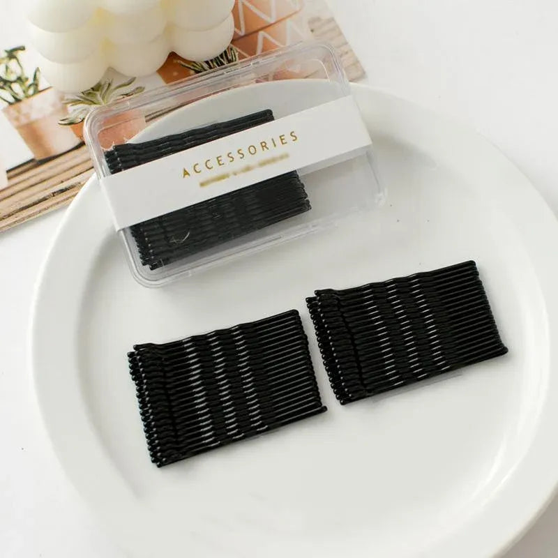 40 PCS Short Black Waved Hair Pins Bobby Pins Grips Salon Dance Hair Accessories - Short Wave Clip