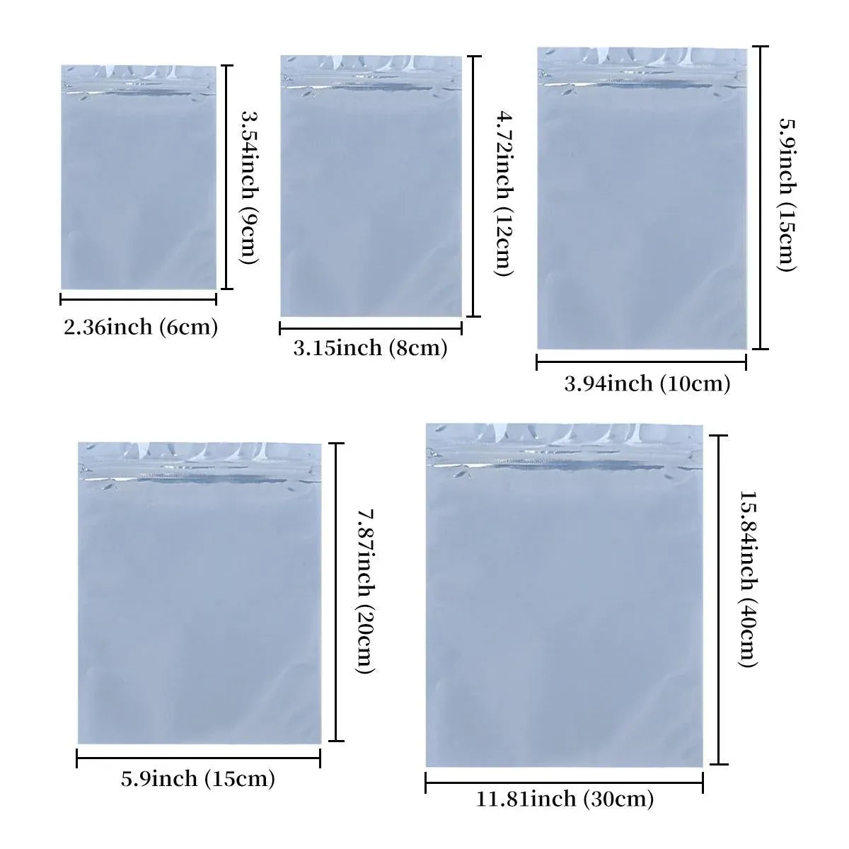 Plastic Self Sealing Bags 100PCS Anti Static Semi Transparent Resealable - 15x20cm — product photo 4