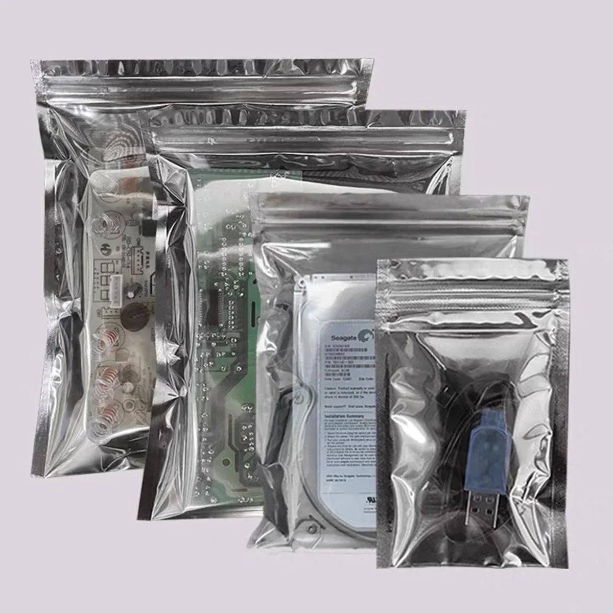 Plastic Self Sealing Bags 100PCS Anti Static Semi Transparent Resealable - 15x20cm — product photo 5
