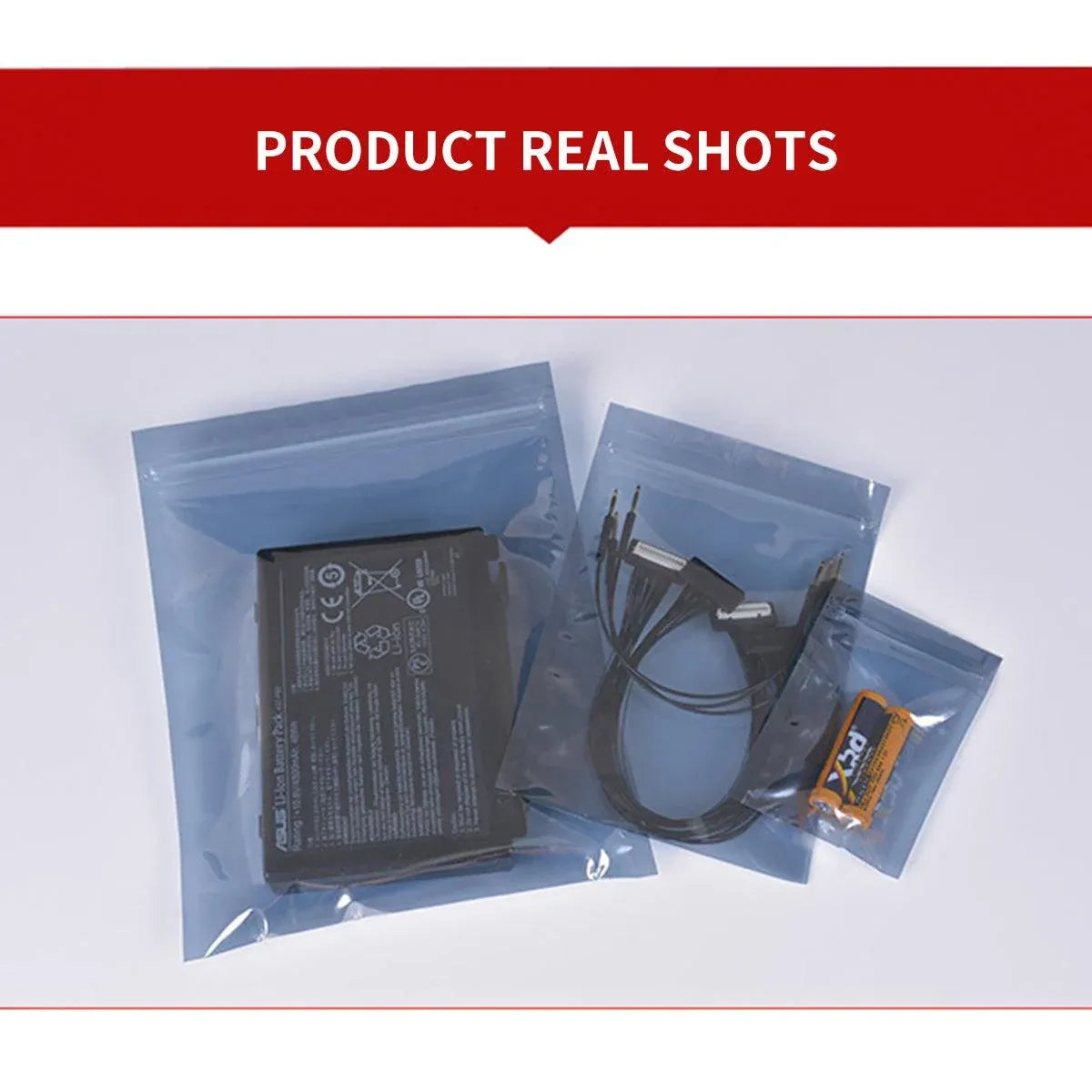 Plastic Self Sealing Bags 100PCS Anti Static Semi Transparent Resealable - 15x20cm — product photo 6
