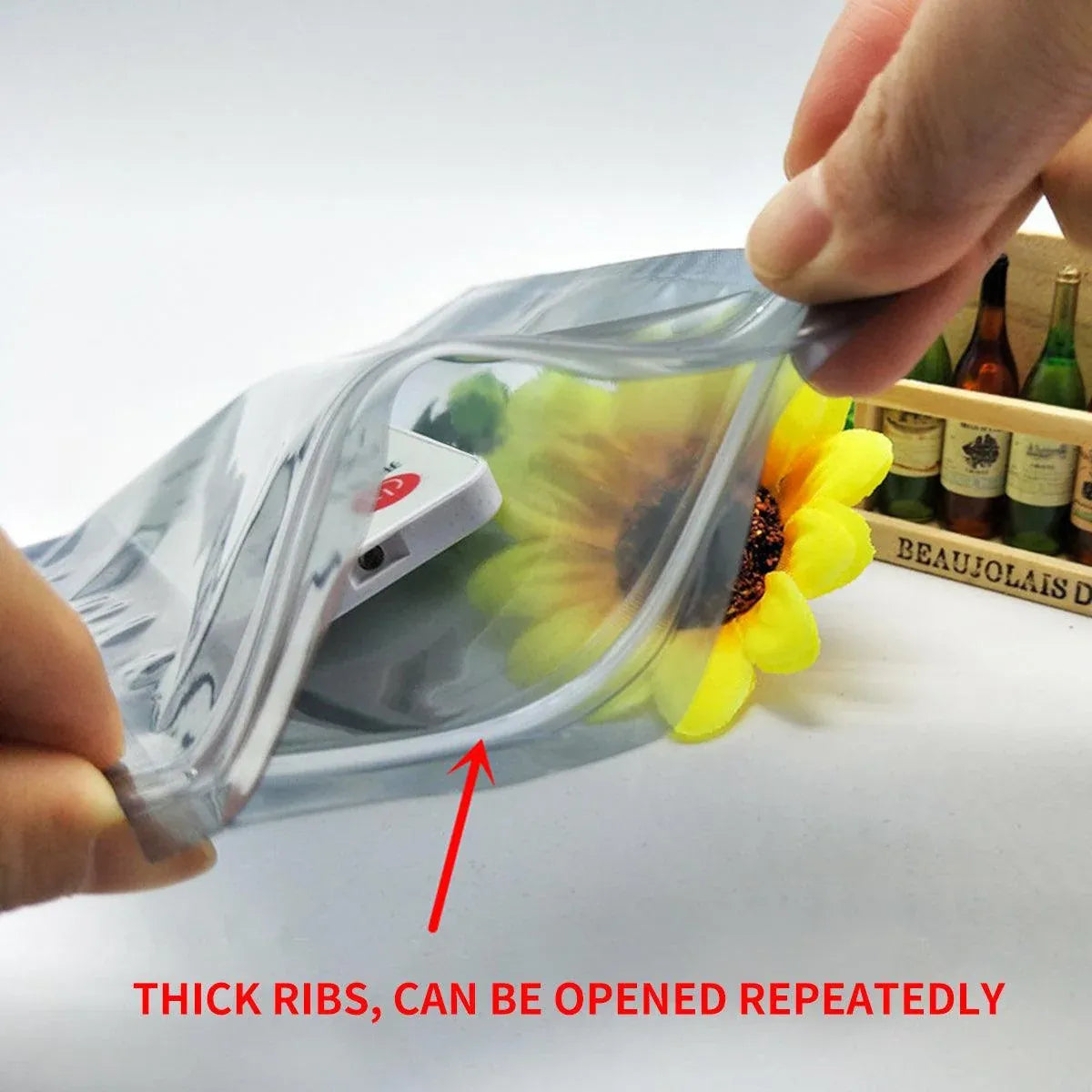 Plastic Self Sealing Bags 100PCS Anti Static Semi Transparent Resealable - 15x20cm — product photo 13