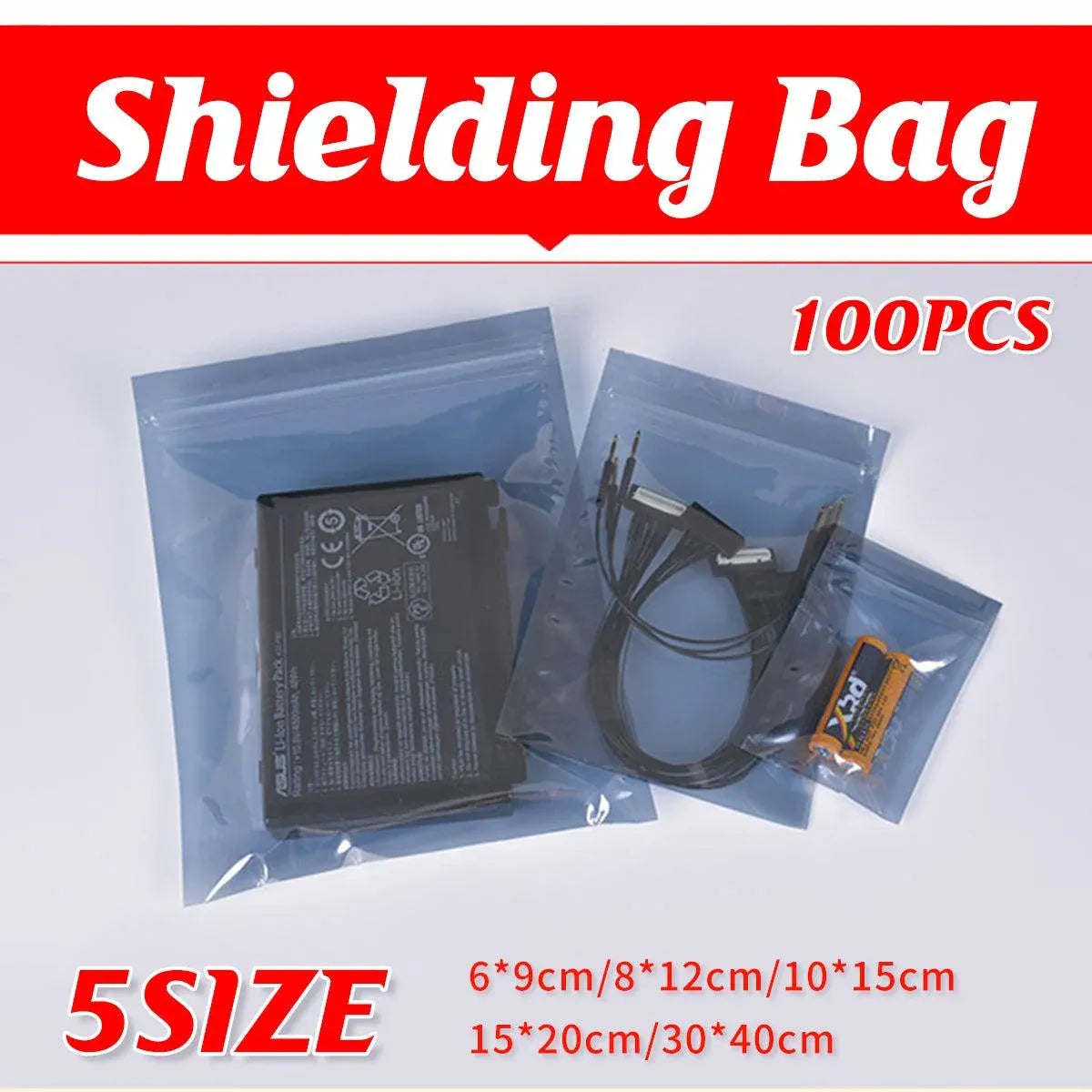 Plastic Self Sealing Bags 100PCS Anti Static Semi Transparent Resealable - 15x20cm — product photo 14