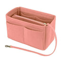 Felt Handbag Organizer Insert with Multiple Pockets for Tote and Purse - Pink L Size