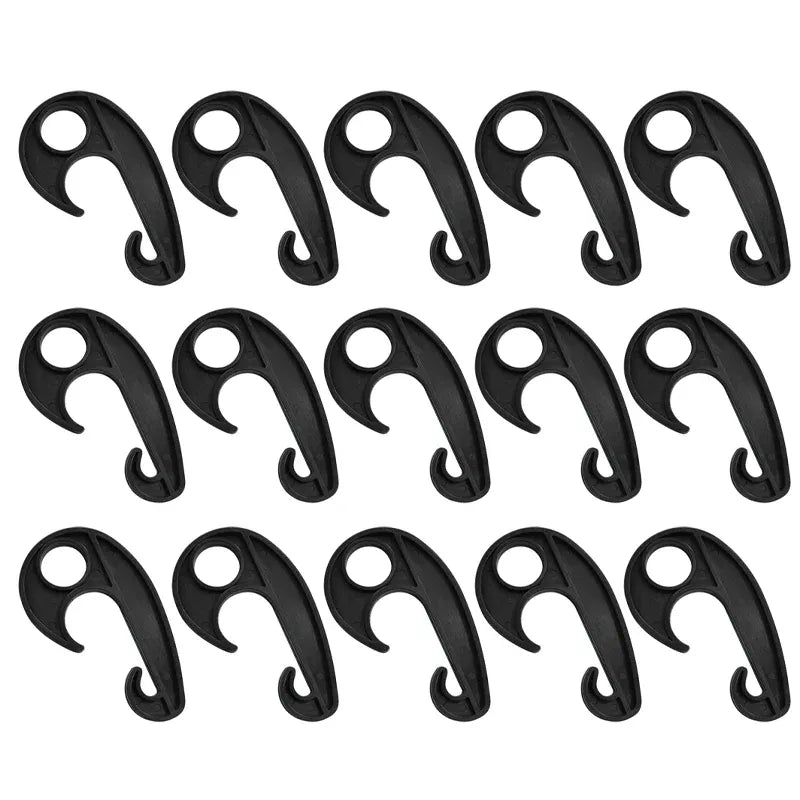 15/30pcs Heavy Duty Luggage Net Hooks Cargo Tie Down Straps Bungee Cord Clips - 15PCS