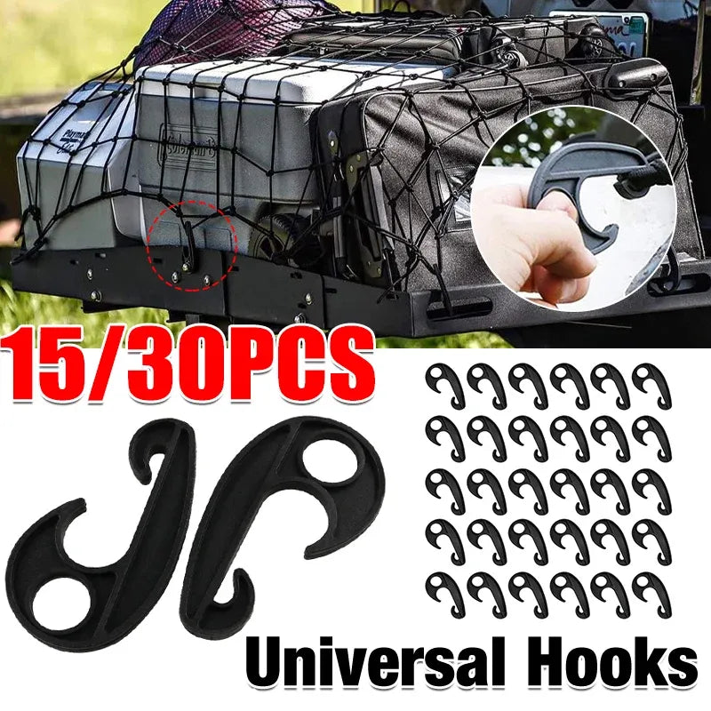 15/30pcs Heavy Duty Luggage Net Hooks Cargo Tie Down Straps Bungee Cord Clips - 30PCS — product photo 2