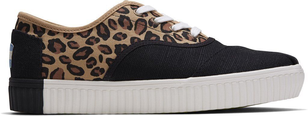 TOMS Women's Cordones Indio Canvas Sneakers – Black/Leopard, US 6 – product photo 2