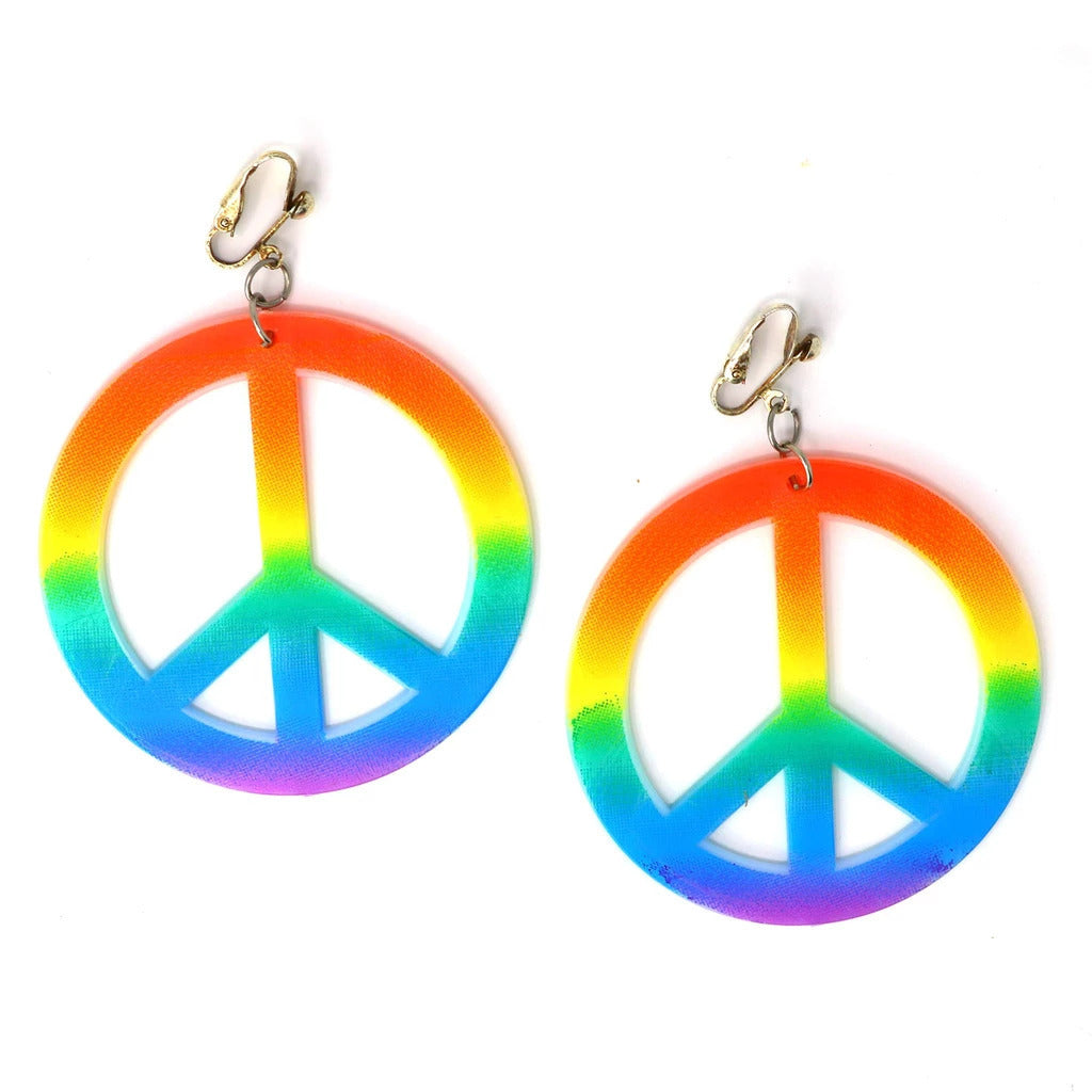 Peace Sign Earrings – 60s/70s Hippie Costume – photo 2
