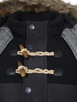 Dissident Bethwin Padded Quilted Jacket Coat Wool Blend Winter - Navy — product image 3