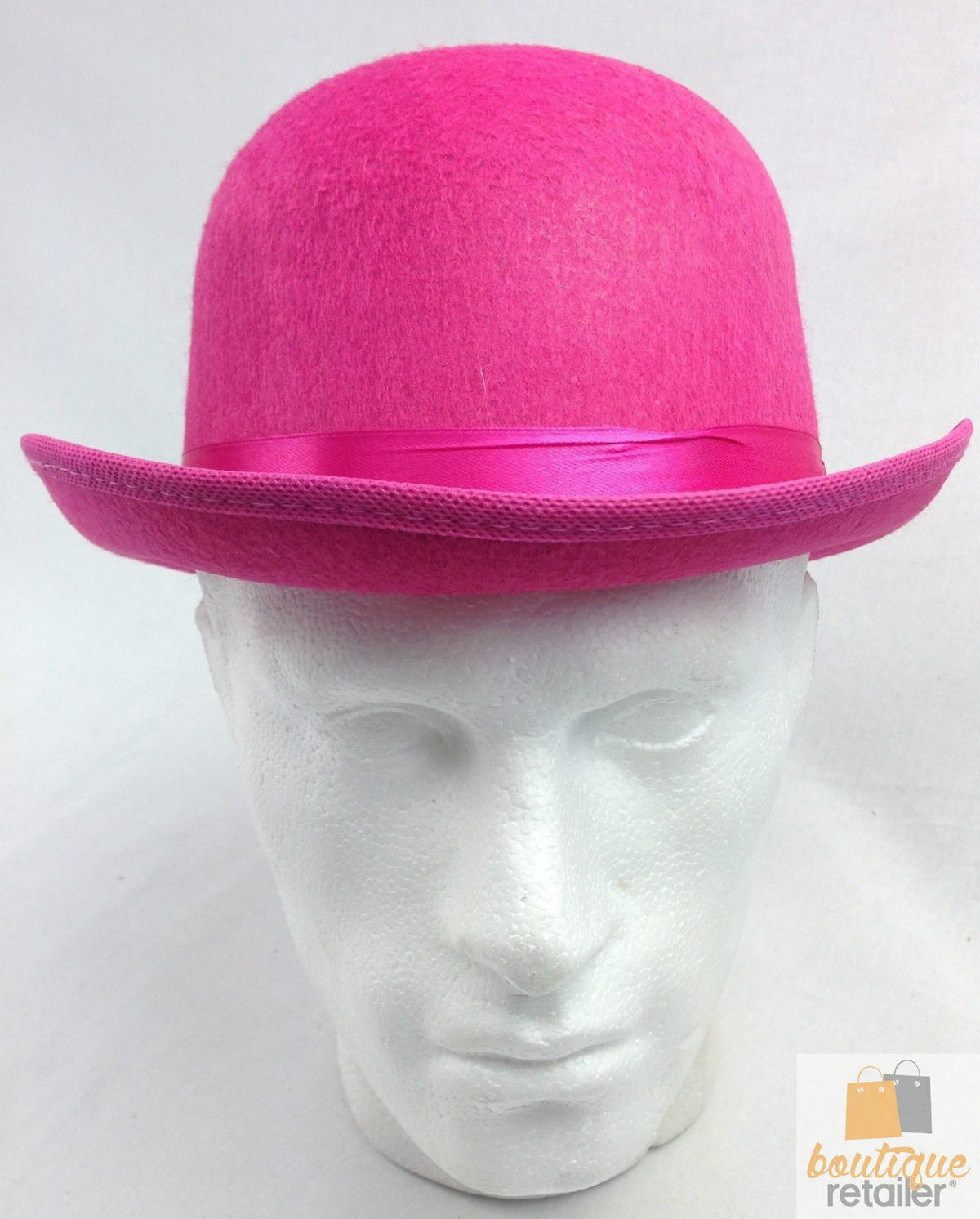 Hot Pink Felt Bowler Costume Hat – Derby & Stagewear — product image 6 of 6