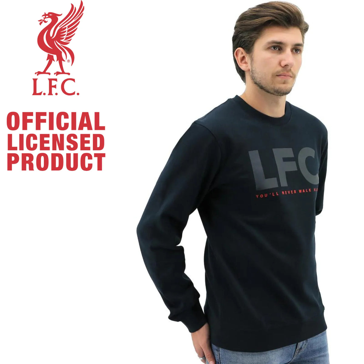 Liverpool FC Mens Crew Jumper Sweatshirt Winter Warm Soccer Football LFC - Navy — product image 3