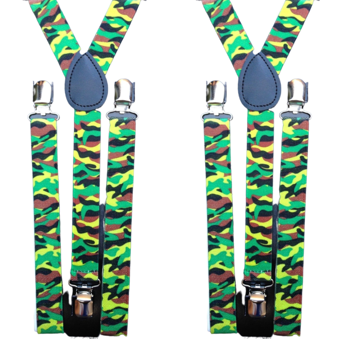 Men's Adjustable Clip-On Suspenders (2 Pack) – Army Camouflage 2