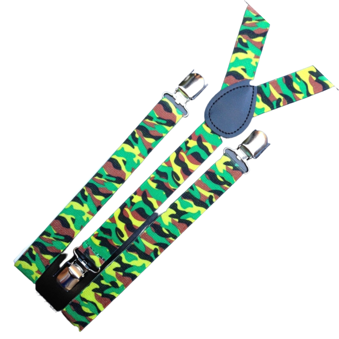 Men's Adjustable Clip-On Suspenders (2 Pack) – Army Camouflage 2 – product photo 3