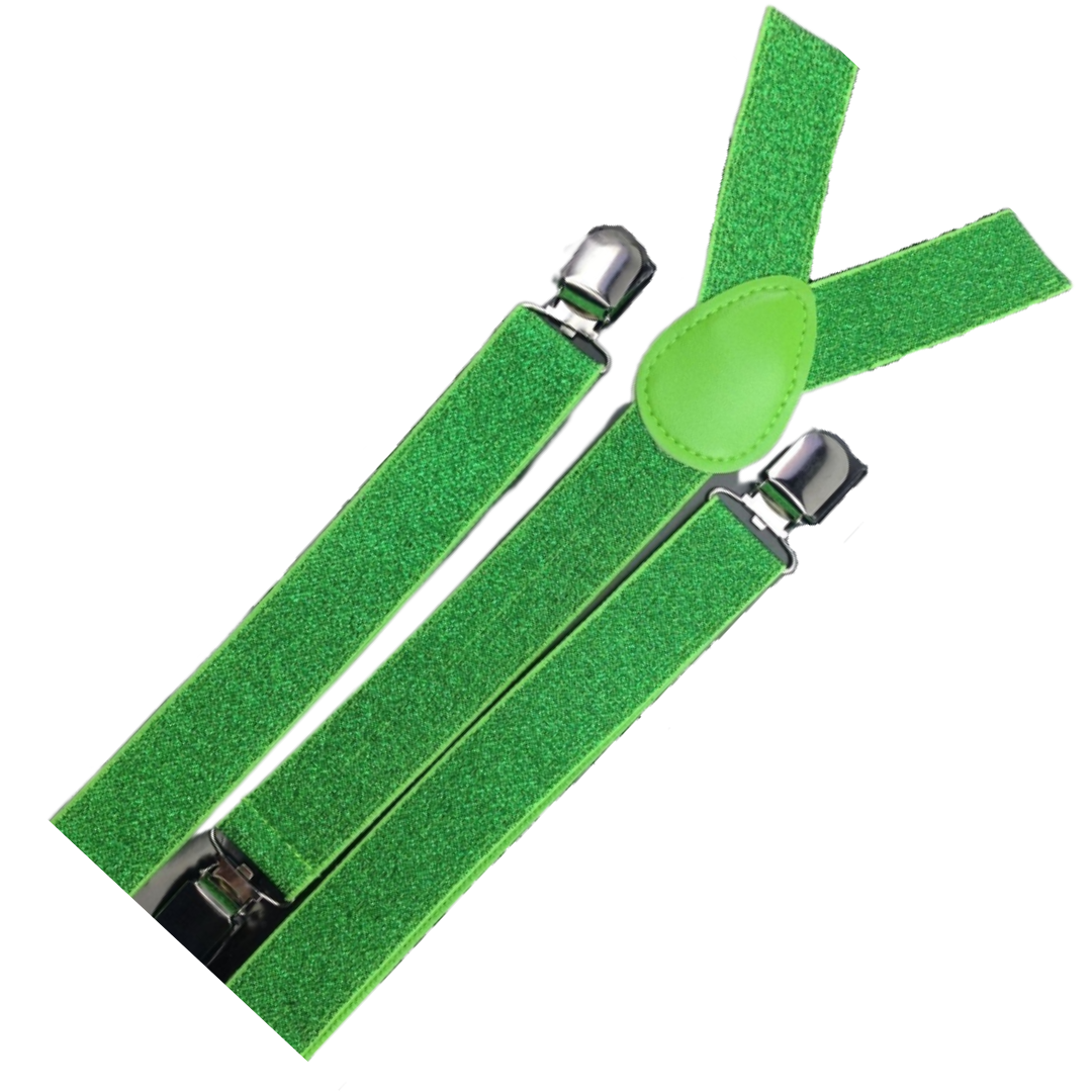Men's Adjustable Clip-On Suspenders (2 Pack) – Green (Glitter) – product photo 3
