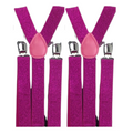 Men's Adjustable Clip-On Suspenders (2 Pack) – Hot Pink (Glitter)