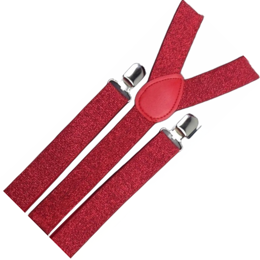 Men's Adjustable Clip-On Suspenders (2 Pack) – Red (Glitter) – product photo 3