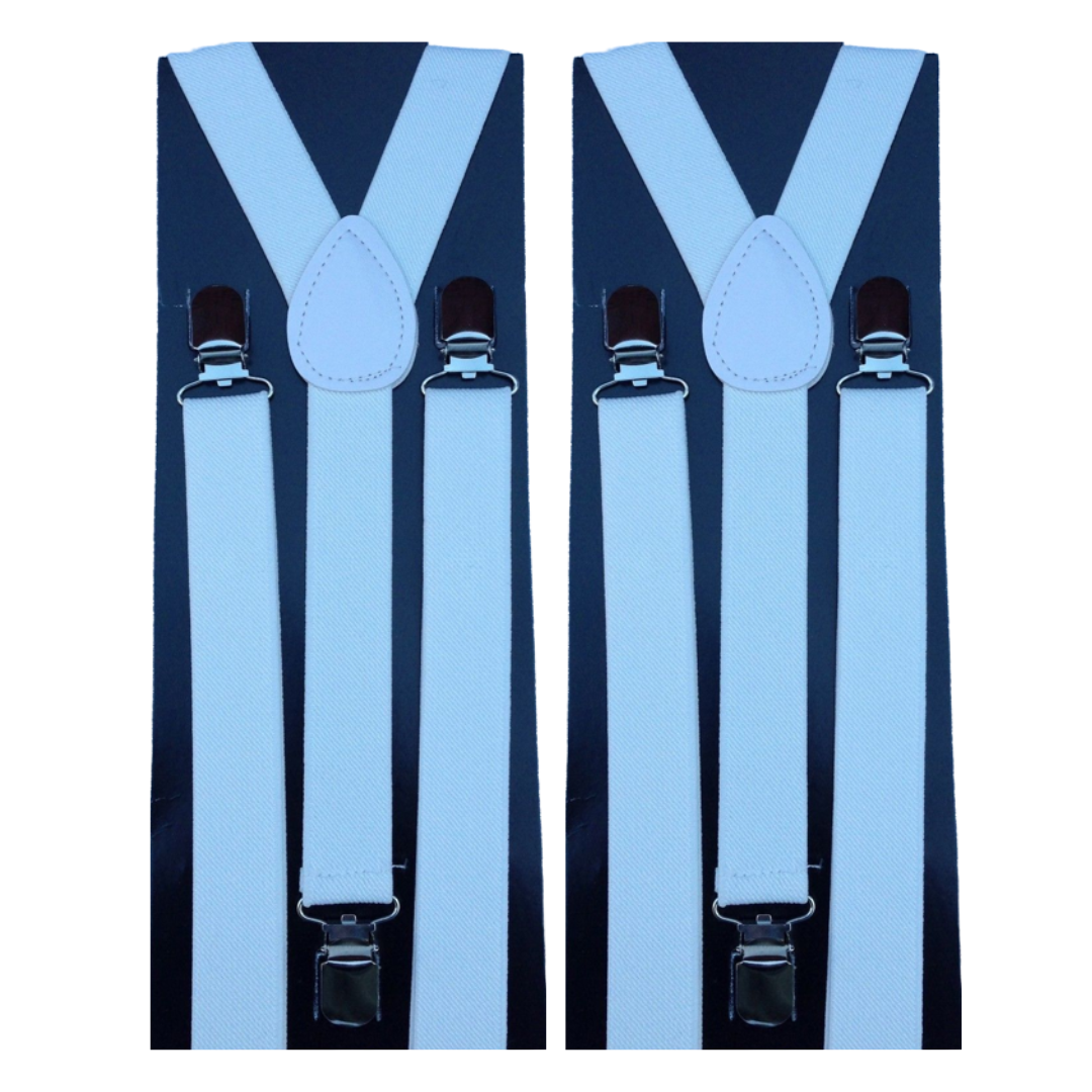 Men's Adjustable Clip-On Suspenders (2 Pack) – White