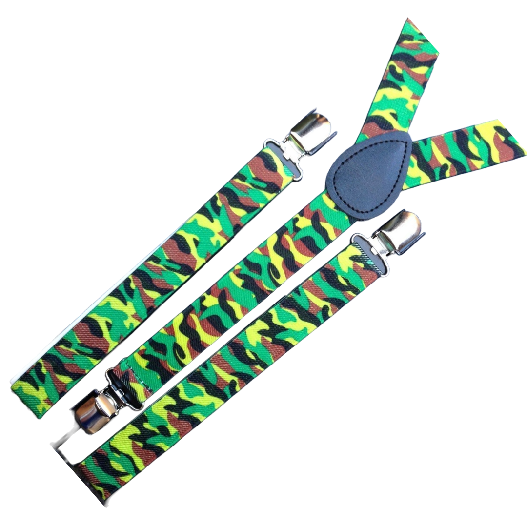 Men's Adjustable Clip-On Suspenders (3 Pack) – Army Camouflage 2 – product photo 3