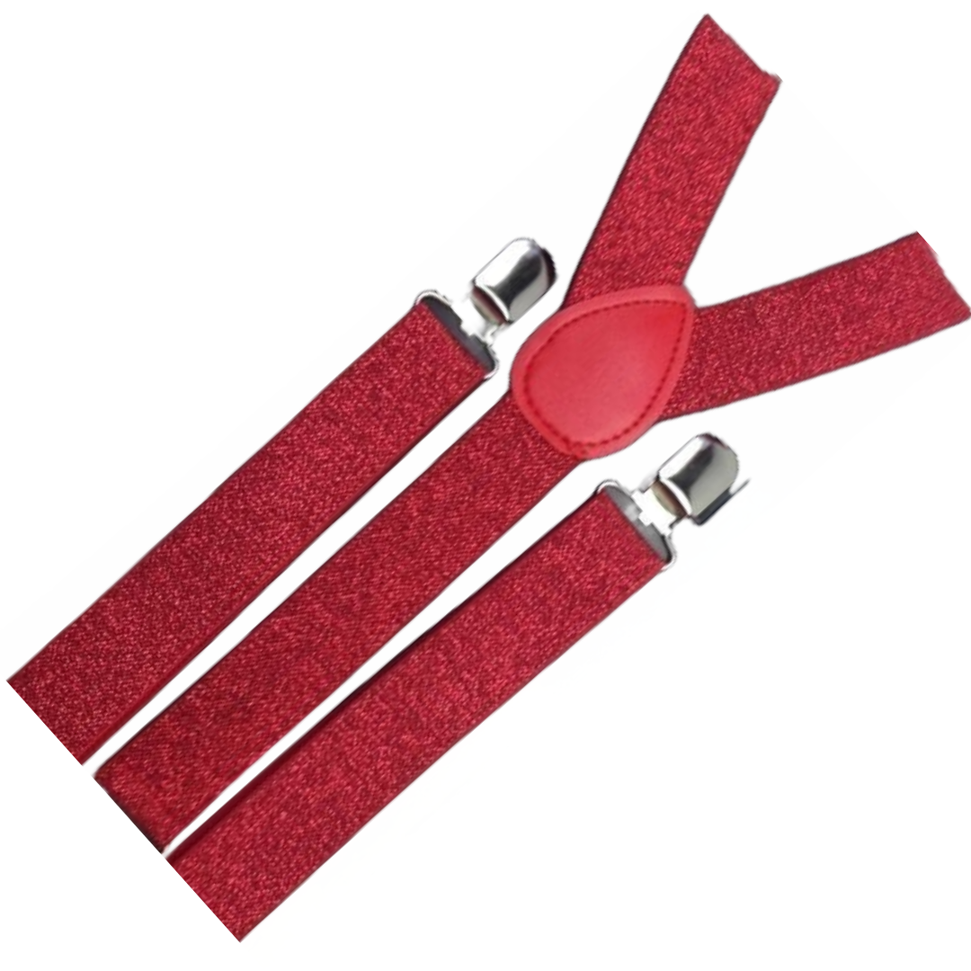 Men's Adjustable Clip-On Suspenders (3 Pack) – Red (Glitter) – product photo 3