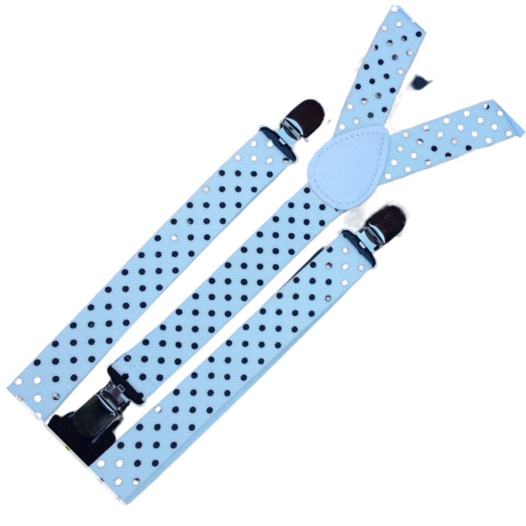 Men's Adjustable Clip-On Suspenders (3 Pack) – White with Black Polka Dot – product photo 3