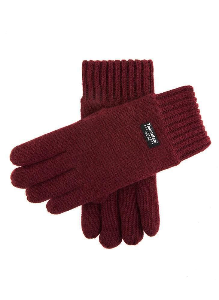 Dents Mens 100% Wool Knit Gloves with 3M Thinsulate Lining - Berry — product image 7