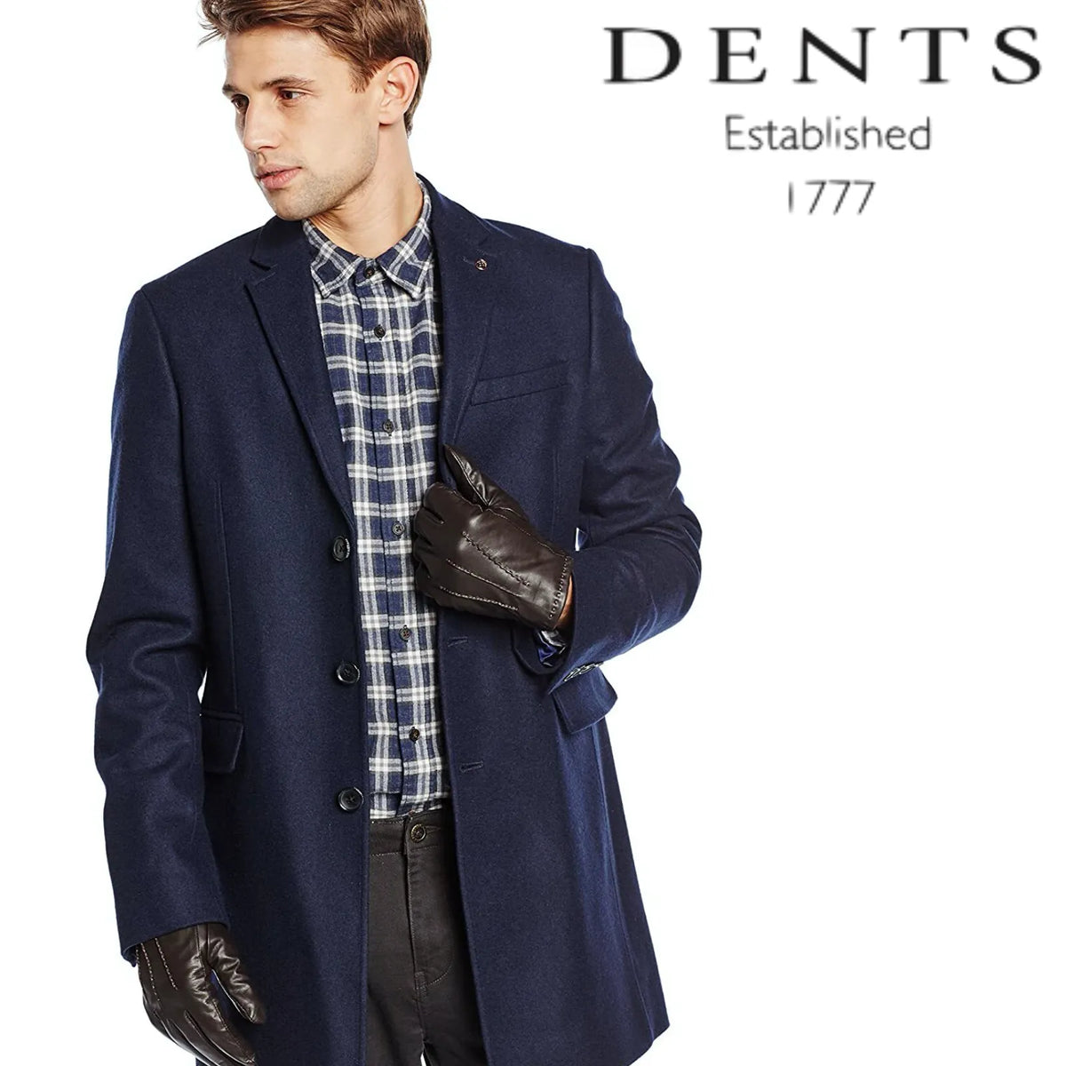 Dents Mens Touchscreen Leather Gloves With Palm Vent Handsewn Detail Cuffs — product image 6