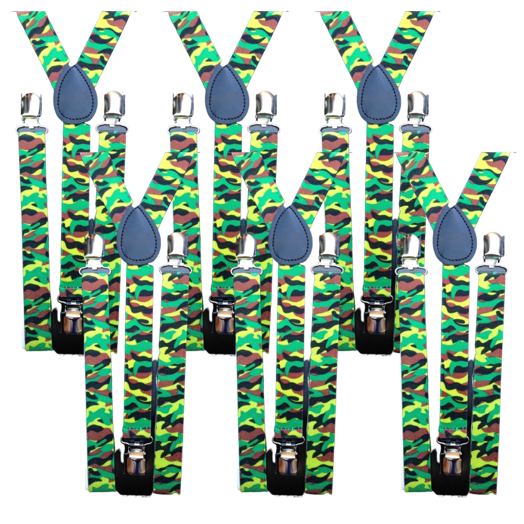 Men's Adjustable Clip-On Suspenders (6 Pairs) – Army Camouflage 2 — image 2