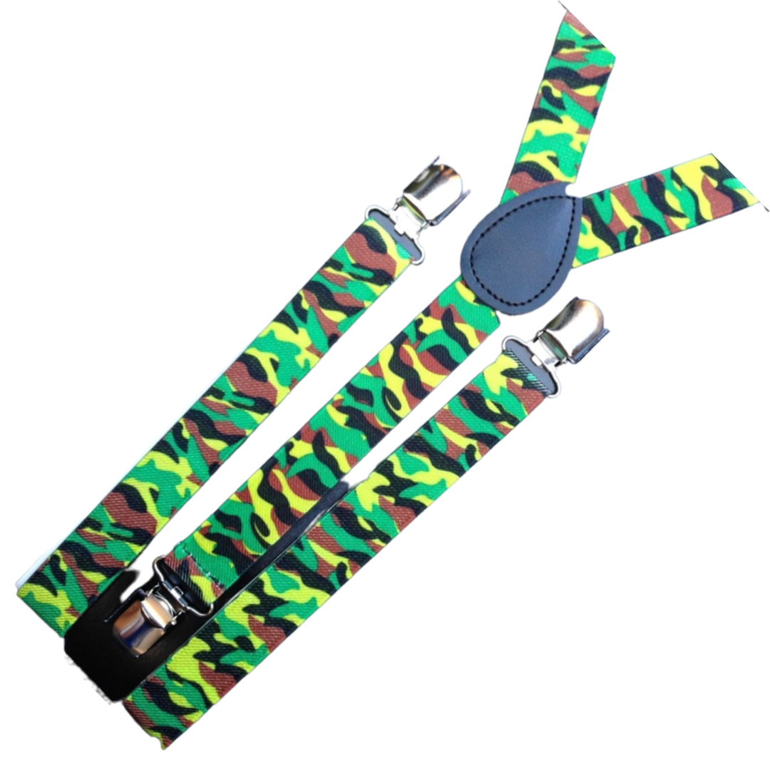 Men's Adjustable Clip-On Suspenders (6 Pairs) – Army Camouflage 2 — image 3