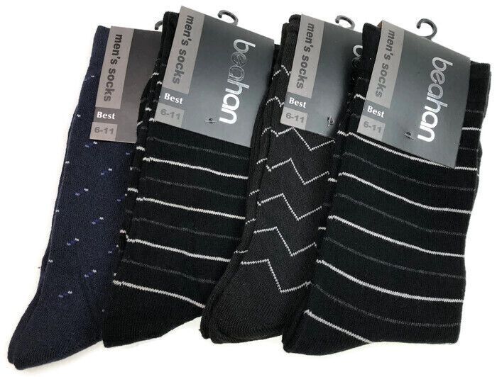 Men's Cotton Dress Crew Socks (2 Pairs) – Assorted Colours, Size 6–11 — image 3