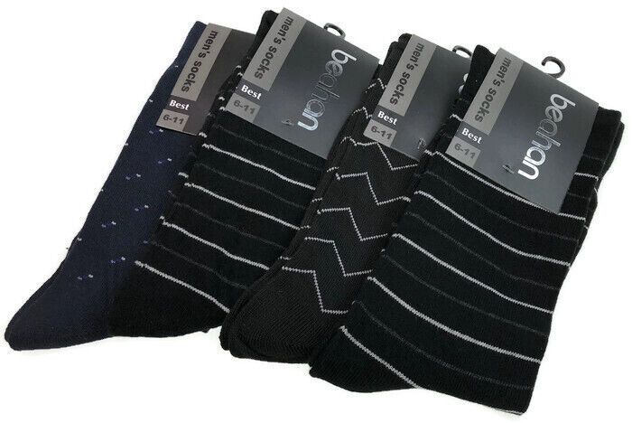Men's Cotton Dress Crew Socks (2 Pairs) – Assorted Colours, Size 6–11 — image 5