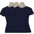 3x Womens 100% Cotton T-Shirt Plain Basic Tee Casual Top in Navy Blue — product image 1