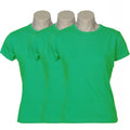 3x Womens 100% Cotton T-Shirt Plain Basic Tee Casual Top in Green — product image 1