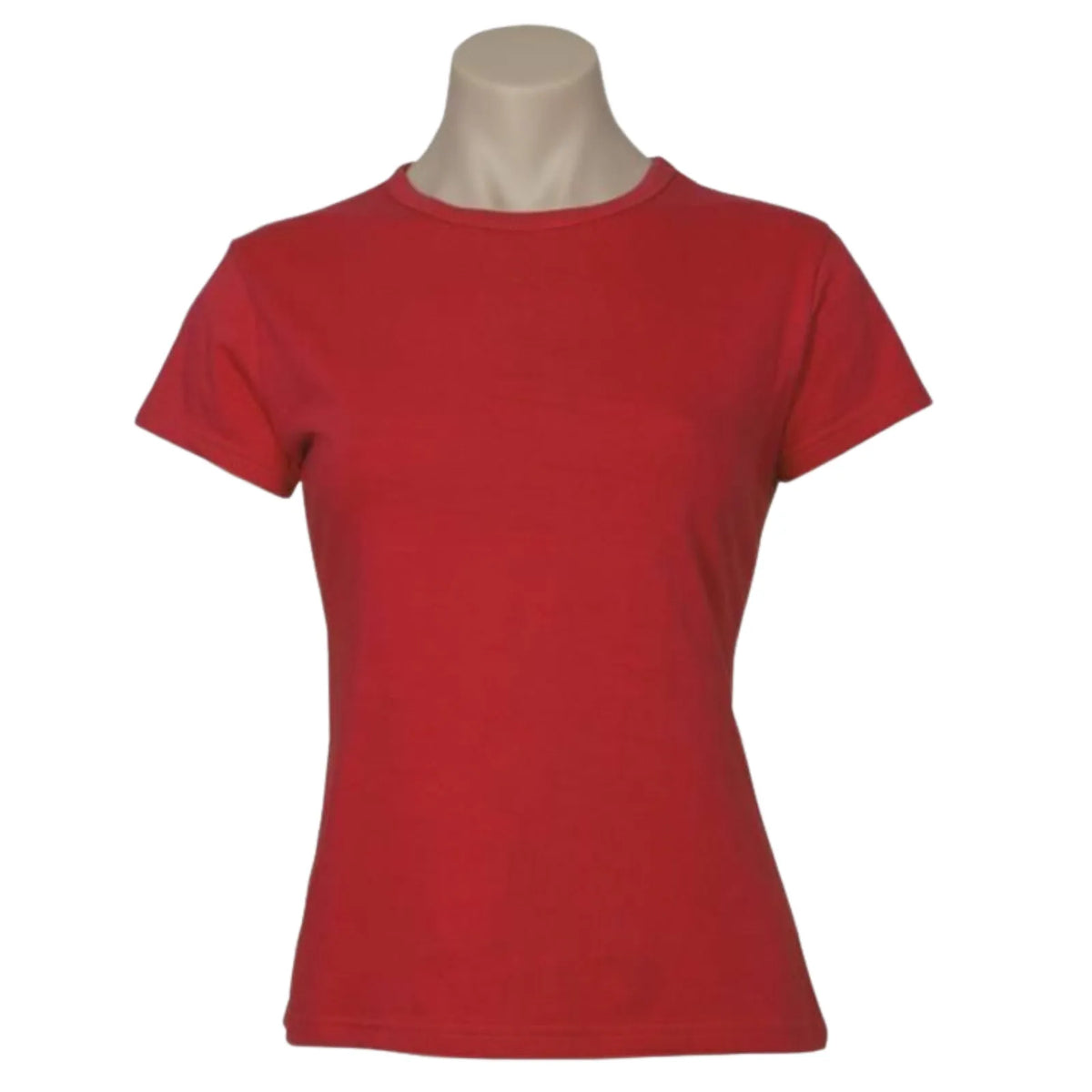 Women's 100% Cotton Crew-Neck T-Shirt – Red, Size 6