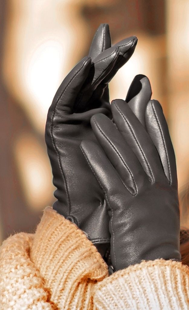 Dents Womens Classic Leather Gloves Winter Warm Soft Smooth Grain - Black — product image 6