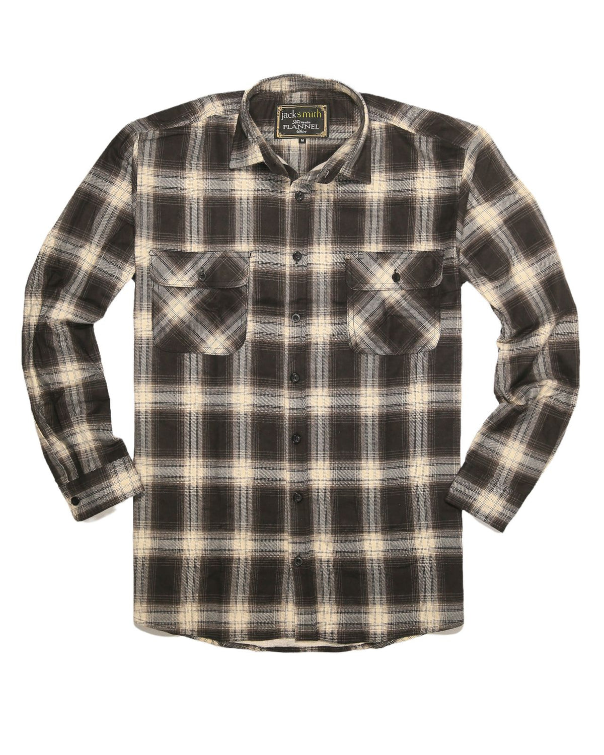 Men's 100% Cotton Full-Placket Flannelette Shirt – Black, 9XL — image 5