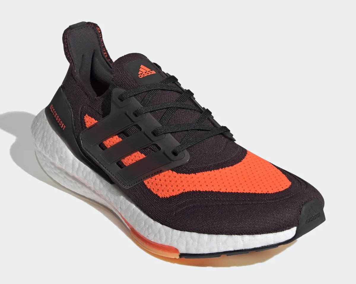 Adidas Mens Ultraboost 21 Running Sneakers Runners Shoes - Black/Orange — product image 7