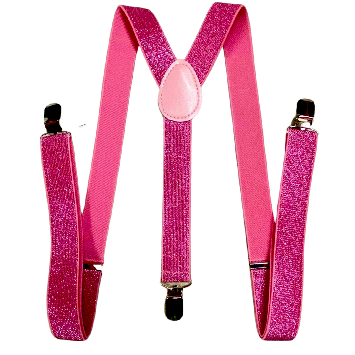 Glitter Clip-On Suspenders – Hot Pink (Glitter) – product photo 2