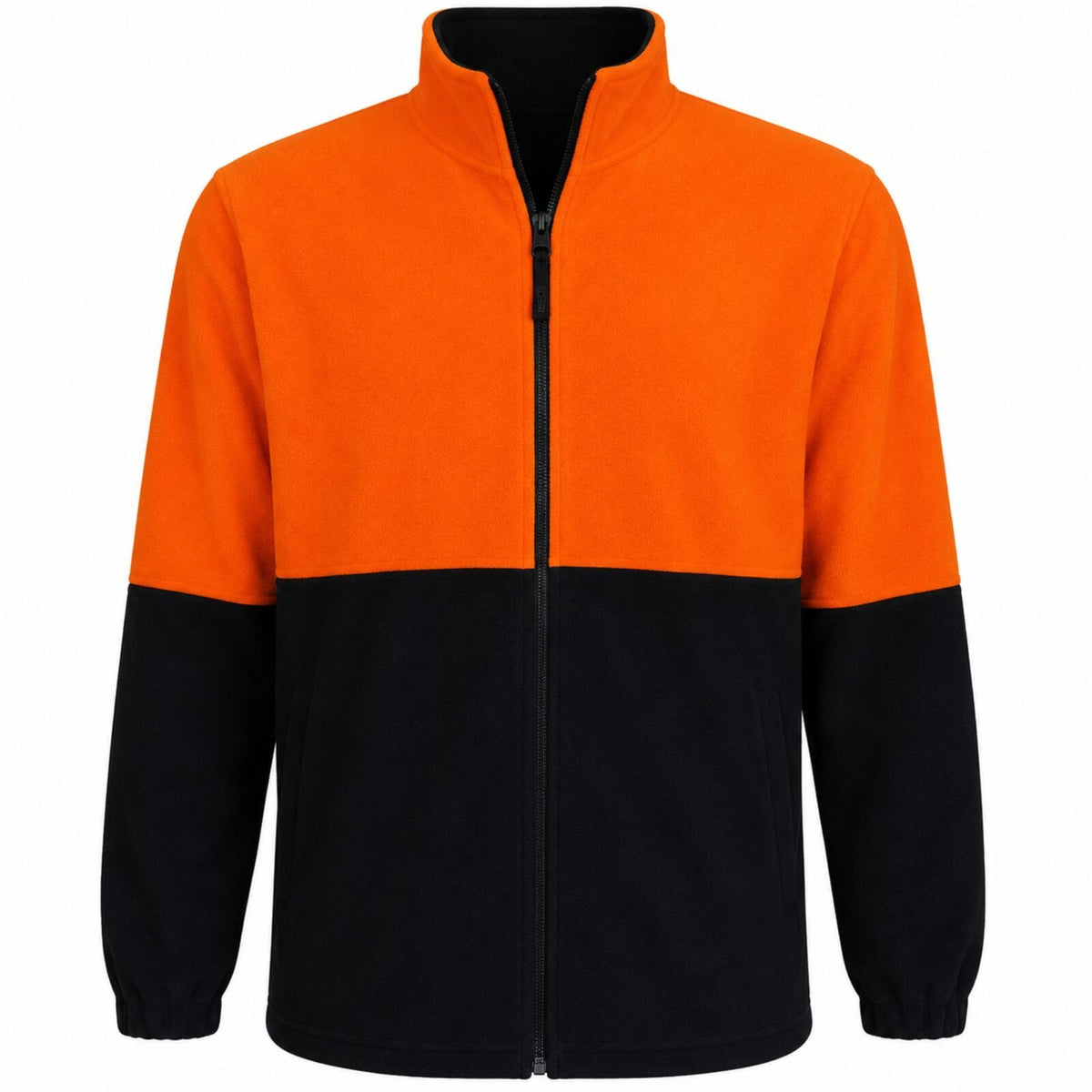 Unisex Hi-Vis Full-Zip Polar Fleece Jacket – Orange, S — image 4