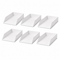 6x Italplast Eazi Fold A4 Document Tray in White
