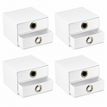 4x Italplast EAZI FOLD 2 Drawer Storage Tidy Compartment Office Foldable Recyclable in White