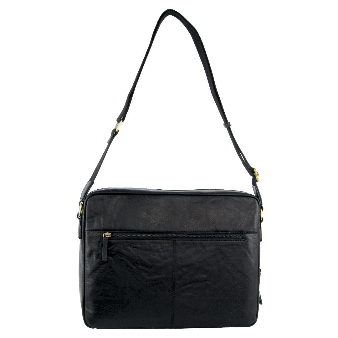 Pierre Cardin 15-inch Leather Laptop Bag – Black – product photo 3