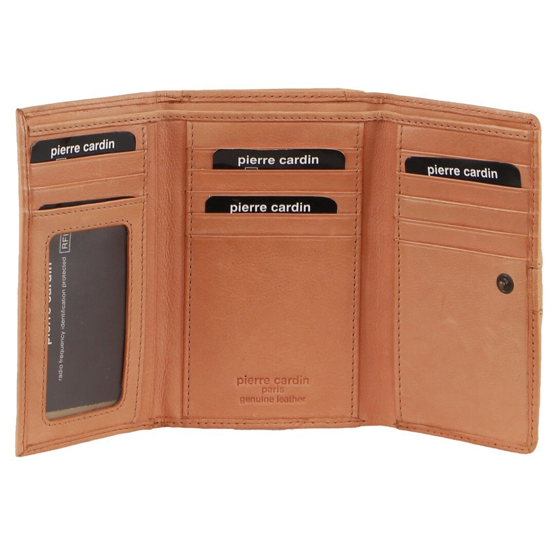Pierre Cardin Women's Woven Leather Trifold Wallet – Apricot – image 2 of 3
