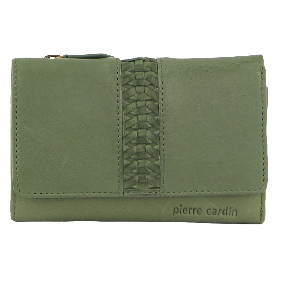 Pierre Cardin Women's Woven Leather Trifold Wallet – Leaf Green – image 3 of 3