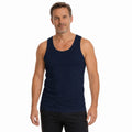 Men's 100% Cotton Slim-Fit Tank Top – Navy Blue, L – image 1