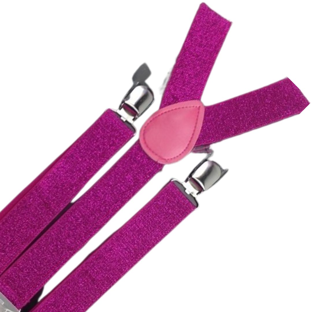 Men's Adjustable Clip-On Suspenders – Hot Pink (Glitter)
