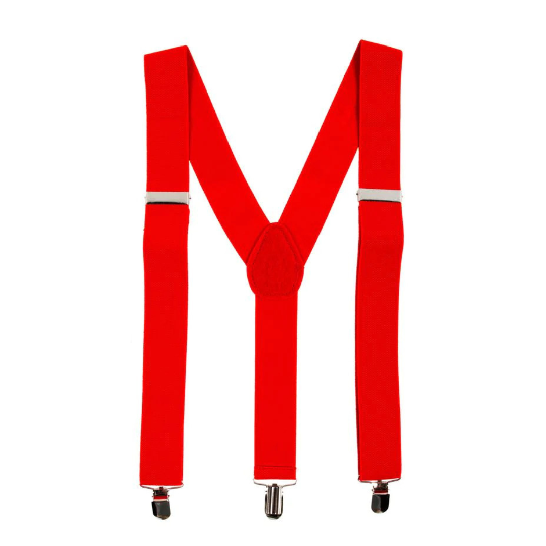 Men's Adjustable Clip-On Suspenders – Red – product photo 2