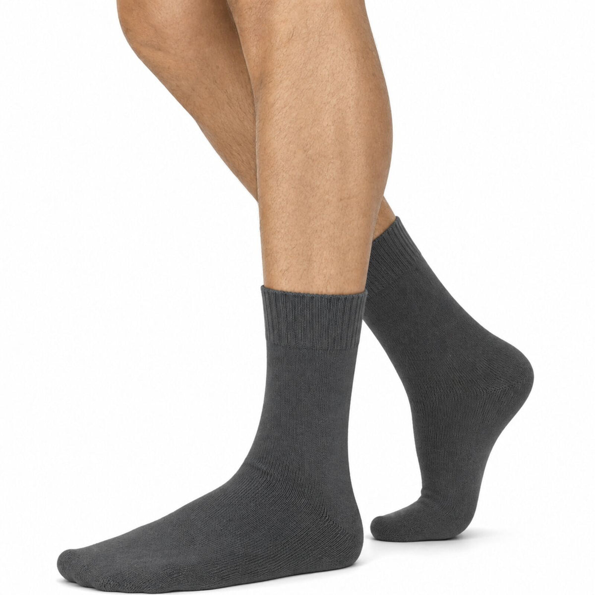 Men's Merino Wool-Blend Loose-Top Thermal Socks – Grey, Size 2–8 (1 Pair) – image 5