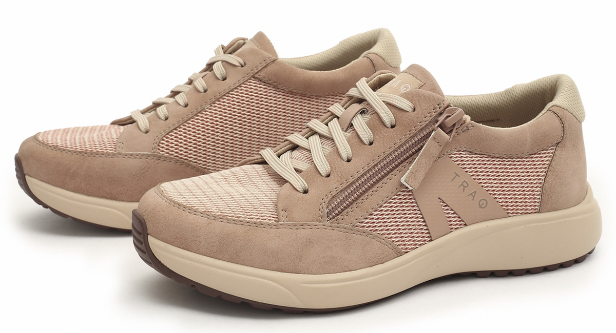 Alegria Womens TRAQ Eazee Athletic Hiking Sneaker Shoes w/ Side Zipper - Adobe — product image 4