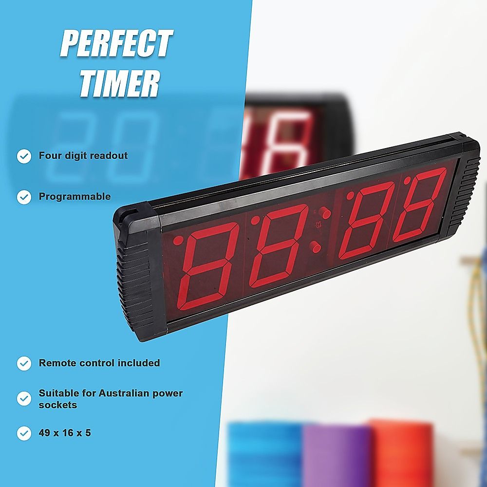 Digital LED Gym Interval Training Timer with Programmable Rounds — product image 3 of 9
