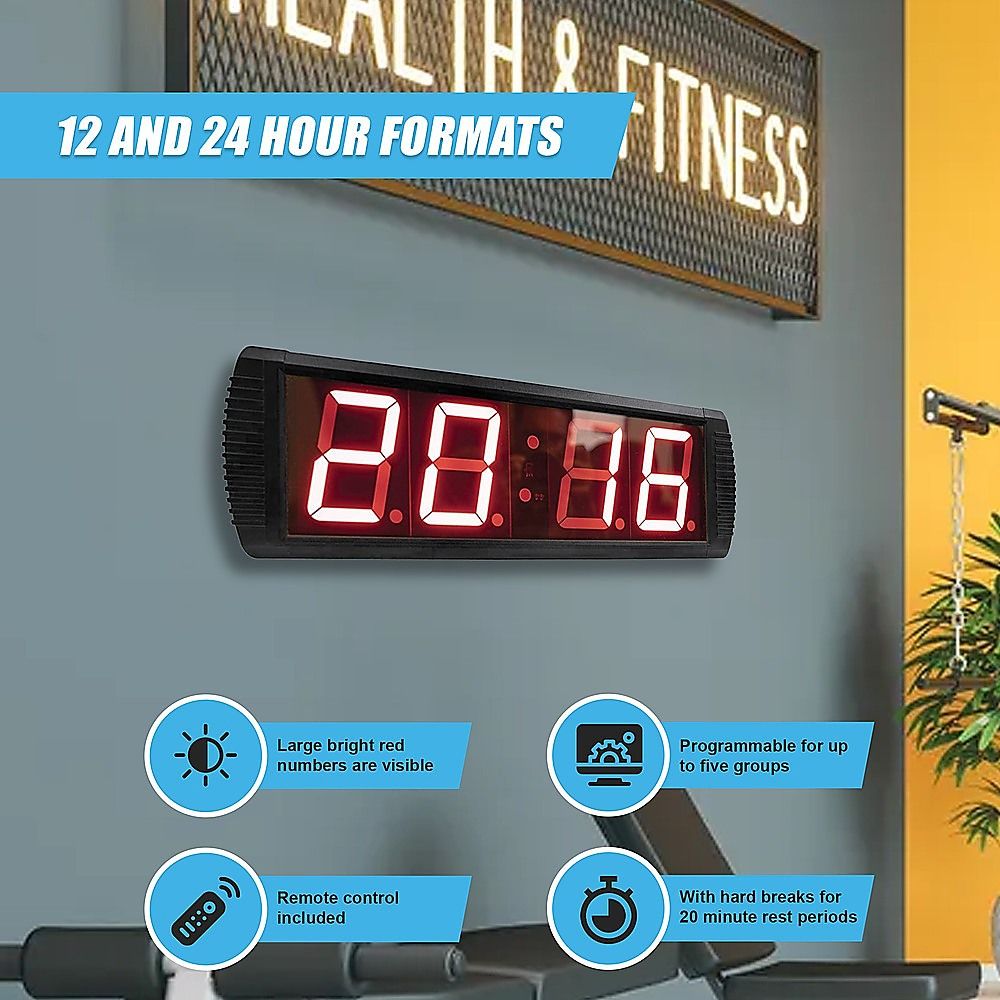 Digital LED Gym Interval Training Timer with Programmable Rounds — product image 6 of 9